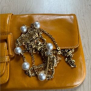 Long Gold and Pearl Necklace